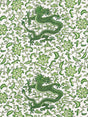 Scalamandre Chi'En Dragon Linen Print Jade Fabric
