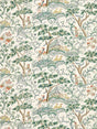 Scalamandre Kelmescott Hand Block Print Leaf On Ivory Fabric
