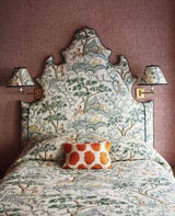 Scalamandre Kelmescott Hand Block Print Leaf On Ivory Fabric
