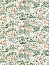 Scalamandre Kelmescott Hand Block Print Leaf On Ivory Fabric