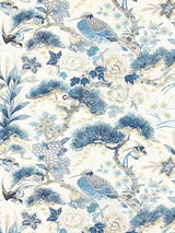 Scalamandre Shenyang Linen Print Porcelain Fabric