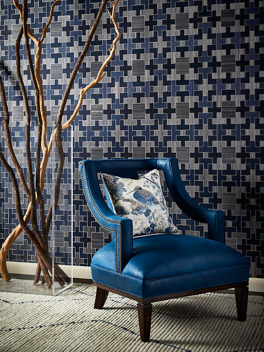 Scalamandre Shenyang Linen Print Porcelain Fabric