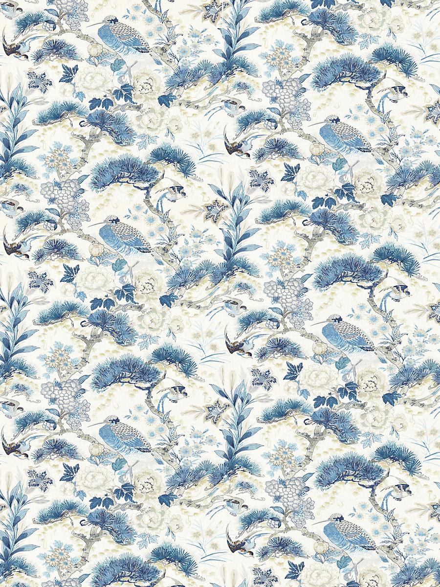 Scalamandre Shenyang Linen Print Porcelain Fabric
