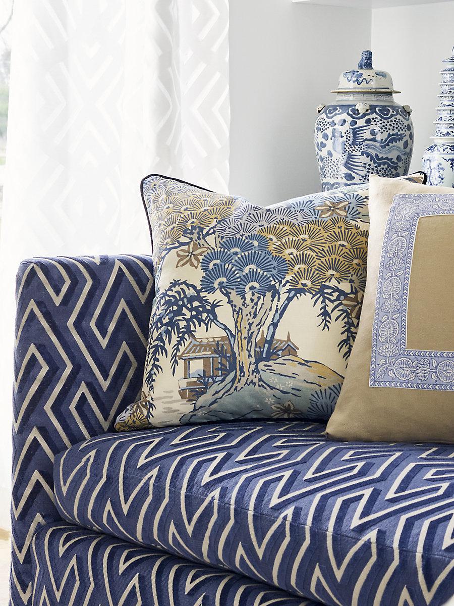 Scalamandre Sea Of Trees Print Blue Ridge Fabric