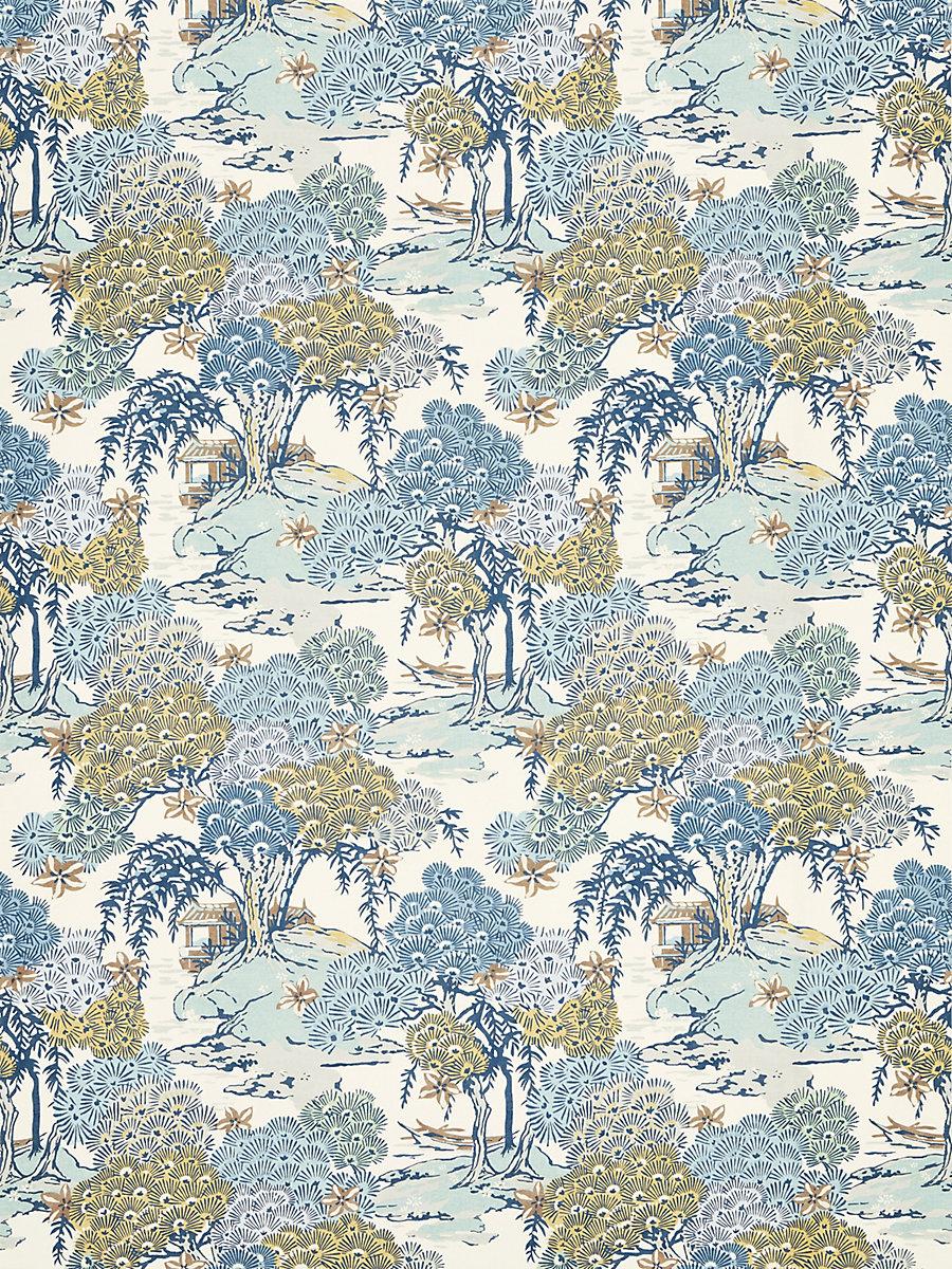 Scalamandre Sea Of Trees Print Blue Ridge Fabric