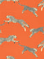 Scalamandre Leaping Cheetah Cotton Print Clementine Fabric
