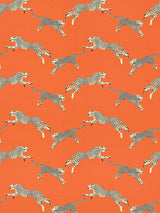 Scalamandre Leaping Cheetah Cotton Print Clementine Fabric