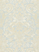 Scalamandre Elizabeth Damask Embroidery Aquamarine Fabric