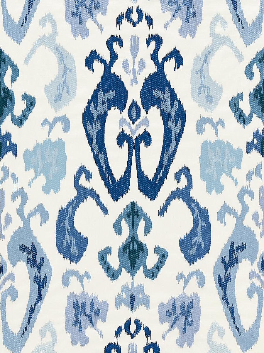 Scalamandre Mandalay Ikat Embroidery Porcelain Fabric