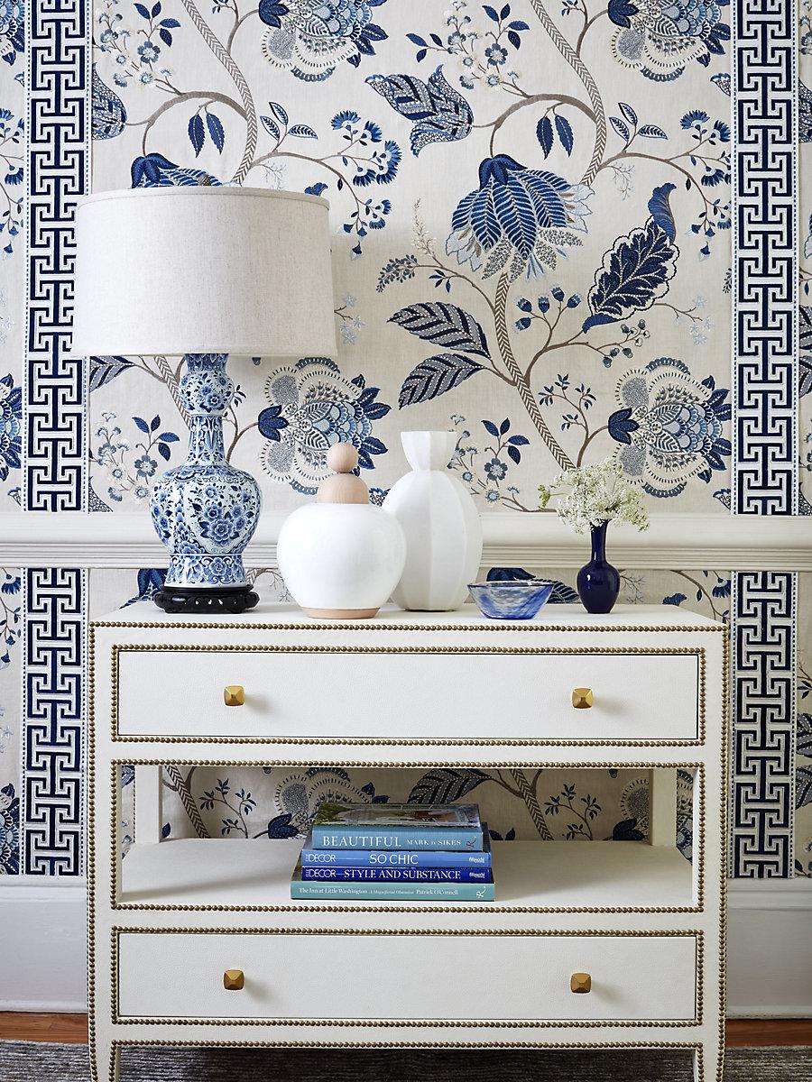 Scalamandre Palampore Embroidery Porcelain Fabric