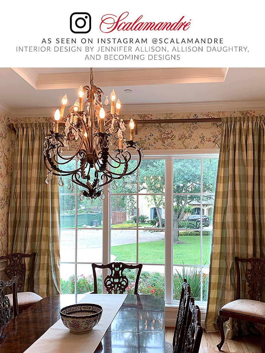 Scalamandre Woodland Check Green & Ivory Fabric