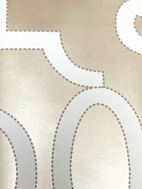 Scalamandre Ming Fretwork Wallpaper Champagne - Pearlescent Wallpaper