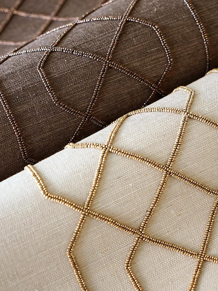 Scalamandre Adelaide Beaded Sisal Burnished Gold Wallpaper