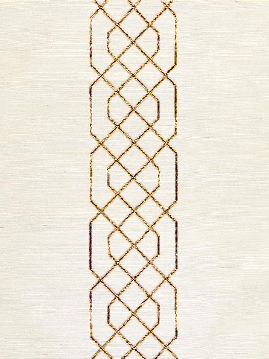 Scalamandre Adelaide Beaded Sisal Burnished Gold Wallpaper