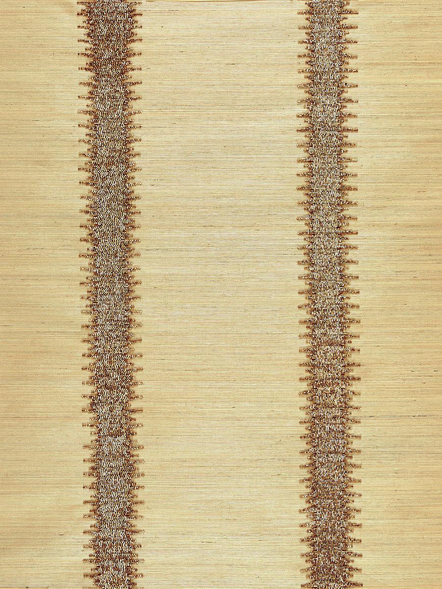 Scalamandre Veronica Beaded Grasscloth Burnished Gold Wallpaper