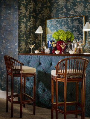 Scalamandre Katsura Embroidered Toile Bark Wallpaper