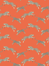Scalamandre Leaping Cheetah Clementine Wallpaper