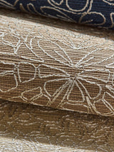 Scalamandre Taj Embroidered Sisal Nutmeg Wallpaper