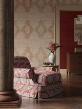 Scalamandre Taj Embroidered Sisal Nutmeg Wallpaper
