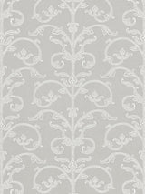 Scalamandre Saxony Scroll Wallcovering Steel Wallpaper