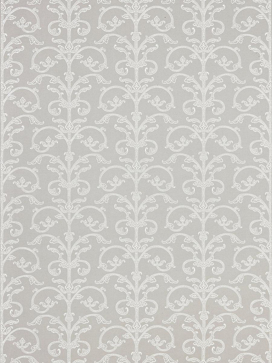 Scalamandre Saxony Scroll Wallcovering Steel Wallpaper