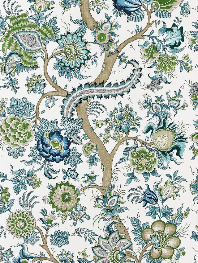 Scalamandre Metropolitan Palampore Aegean Wallpaper