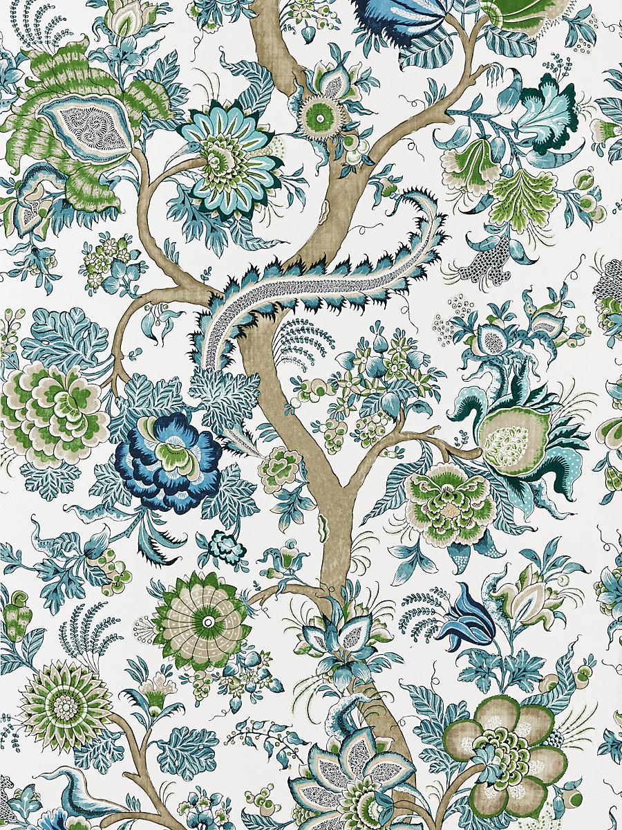 Scalamandre Metropolitan Palampore Aegean Wallpaper