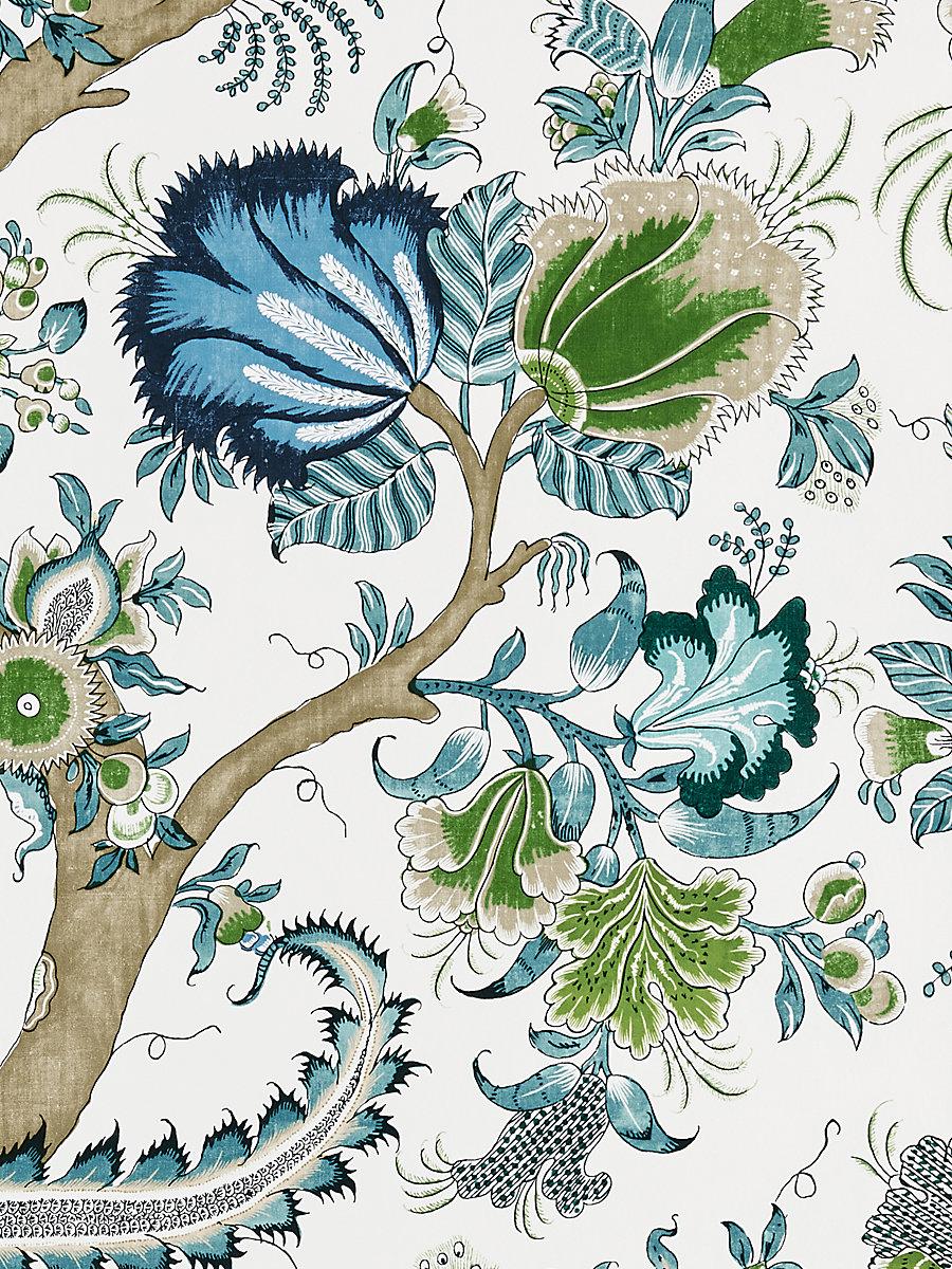 Scalamandre Metropolitan Palampore Aegean Wallpaper