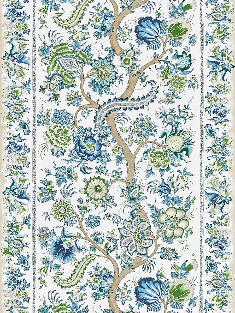 Scalamandre Metropolitan Palampore | Mural Aegean Wallpaper