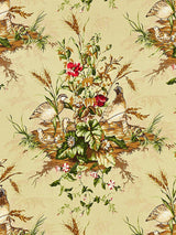 Scalamandre Edwin'S Covey Linen Print Multi On Willow Fabric