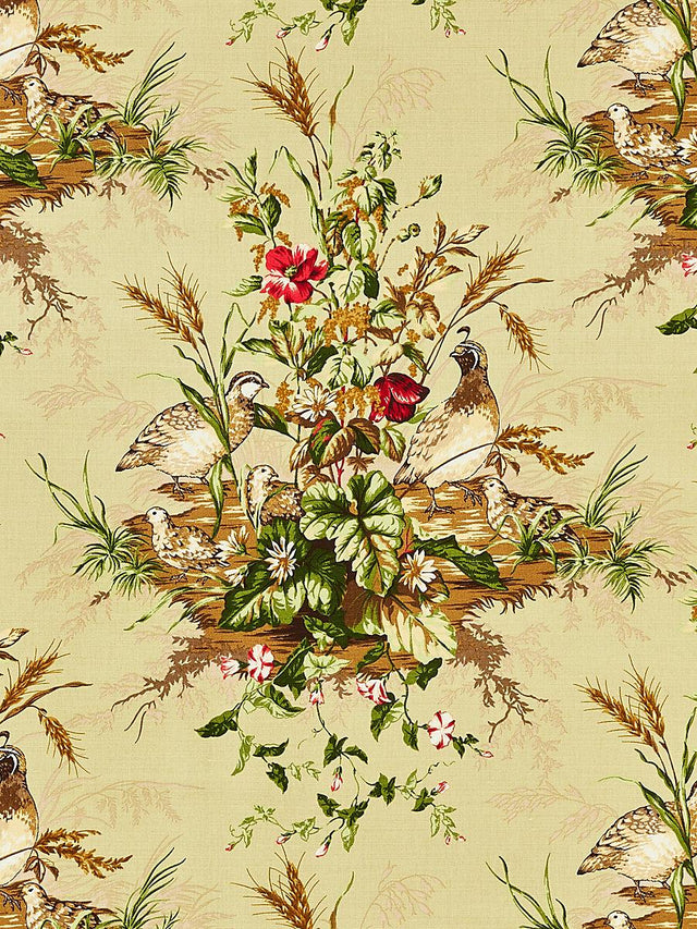 Scalamandre Edwin'S Covey Linen Print Multi On Willow Fabric