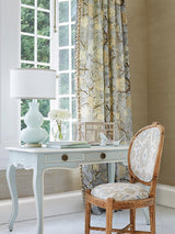 Scalamandre Pondicherry Linen Print Mineral Fabric