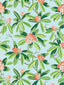 Scalamandre Rhododendron | Outdoor Coral On Aqua Fabric