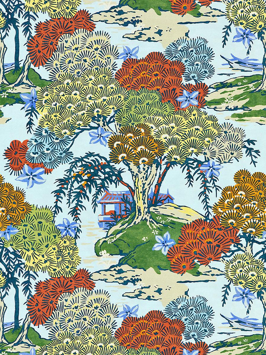 Scalamandre Sea Of Trees Print Kaleidescope Fabric