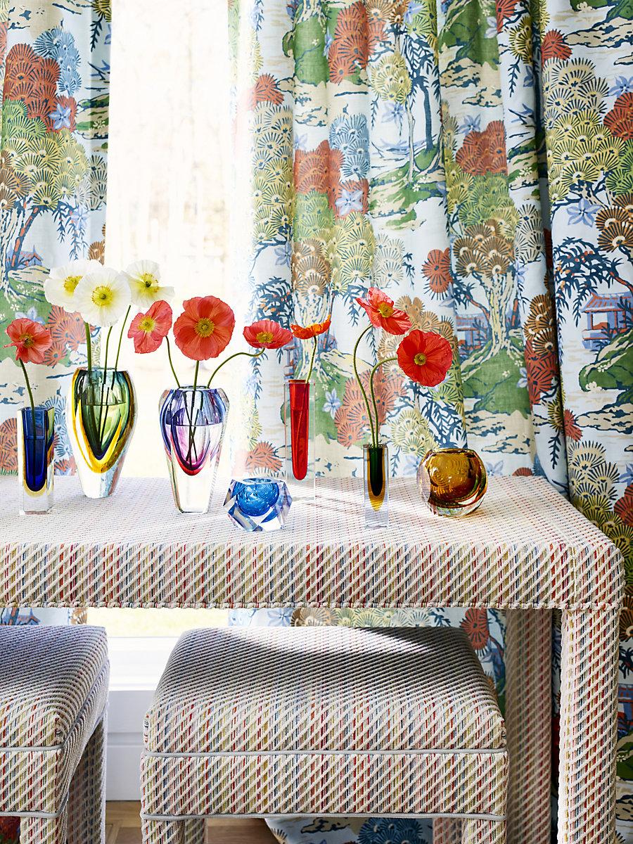 Scalamandre Sea Of Trees Print Kaleidescope Fabric
