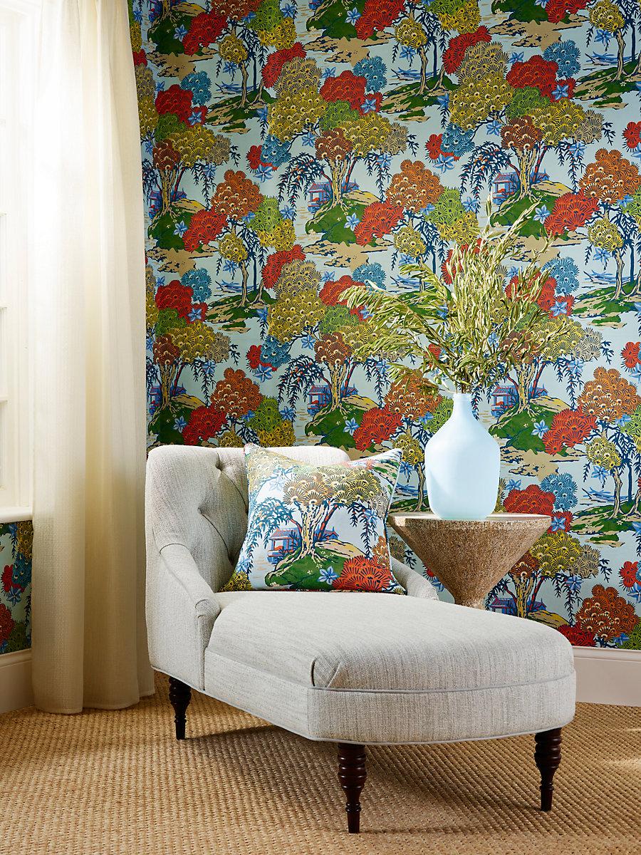 Scalamandre Sea Of Trees Print Kaleidescope Fabric