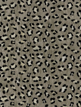 Scalamandre Broderie Leopard Ebony On Silver Fabric