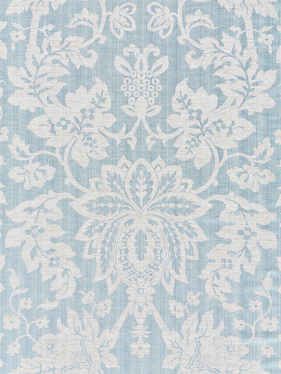 Scalamandre Metalline Damask Bluestone Fabric