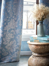 Scalamandre Metalline Damask Bluestone Fabric