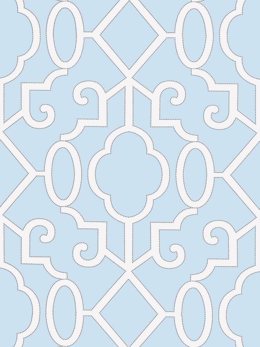 Scalamandre Ming Fretwork Wallpaper Cloud Wallpaper