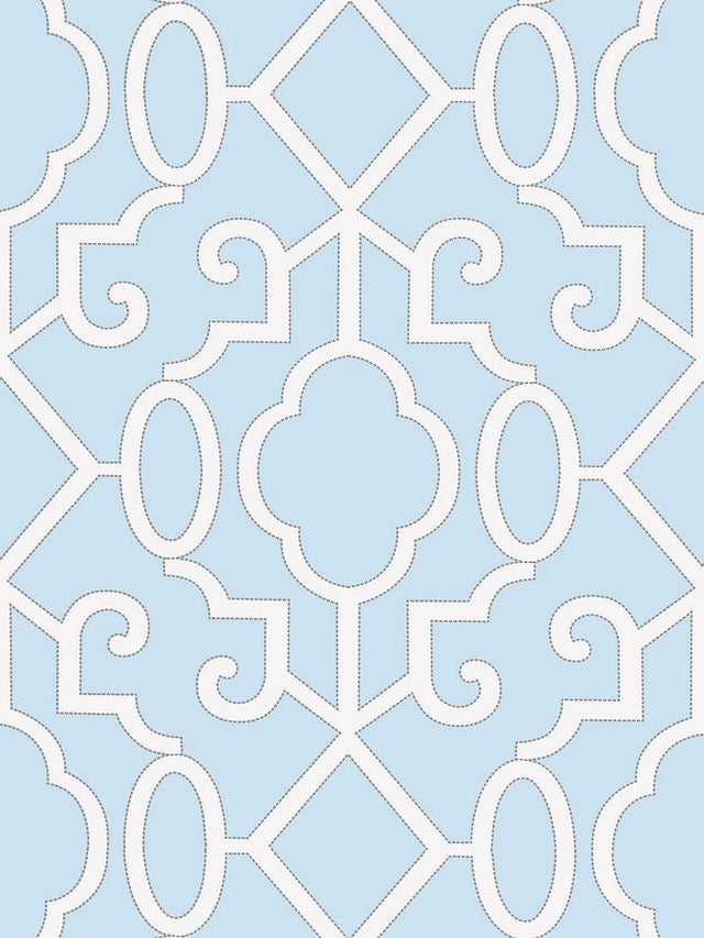 Scalamandre Ming Fretwork Wallpaper Cloud Wallpaper