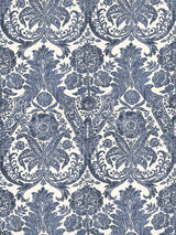 Scalamandre Luciana Damask Print Denim Wallpaper