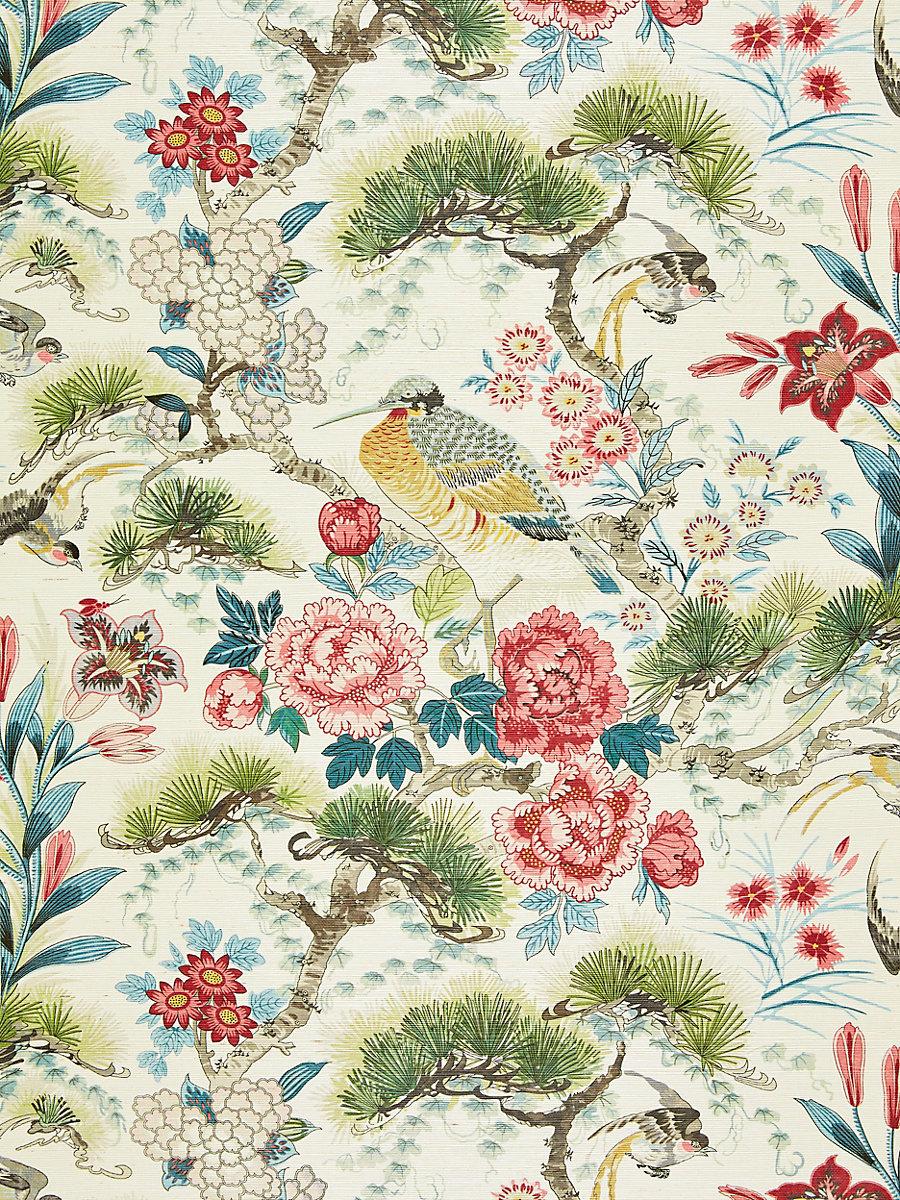 Scalamandre Shenyang Sisal Bloom Wallpaper