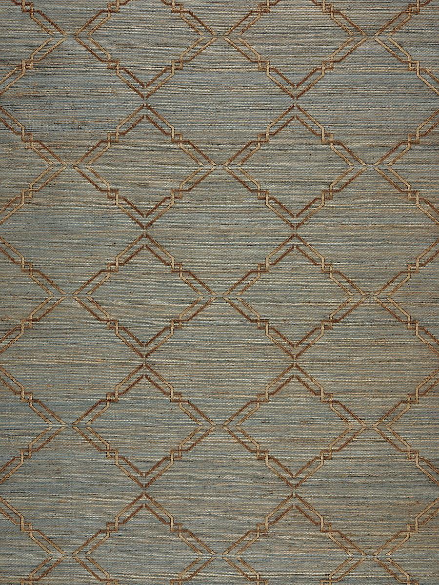 Scalamandre Monroe Embroidered Grasscloth Bronze Wallpaper