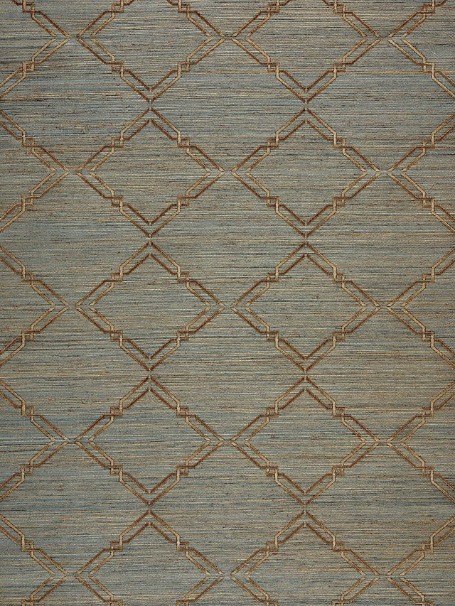 Scalamandre Monroe Embroidered Grasscloth Bronze Wallpaper