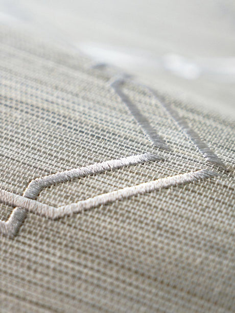 Scalamandre Monroe Embroidered Grasscloth Bronze Wallpaper