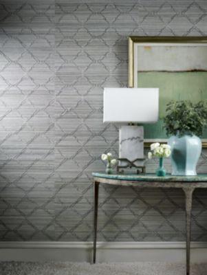 Scalamandre Monroe Embroidered Grasscloth Bronze Wallpaper