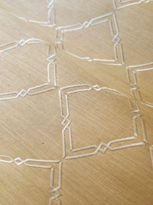 Scalamandre Monroe Embroidered Grasscloth Bronze Wallpaper