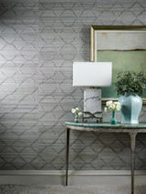 Scalamandre Monroe Embroidered Grasscloth Bronze Wallpaper