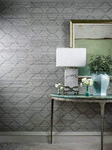 Scalamandre Monroe Embroidered Grasscloth Bronze Wallpaper